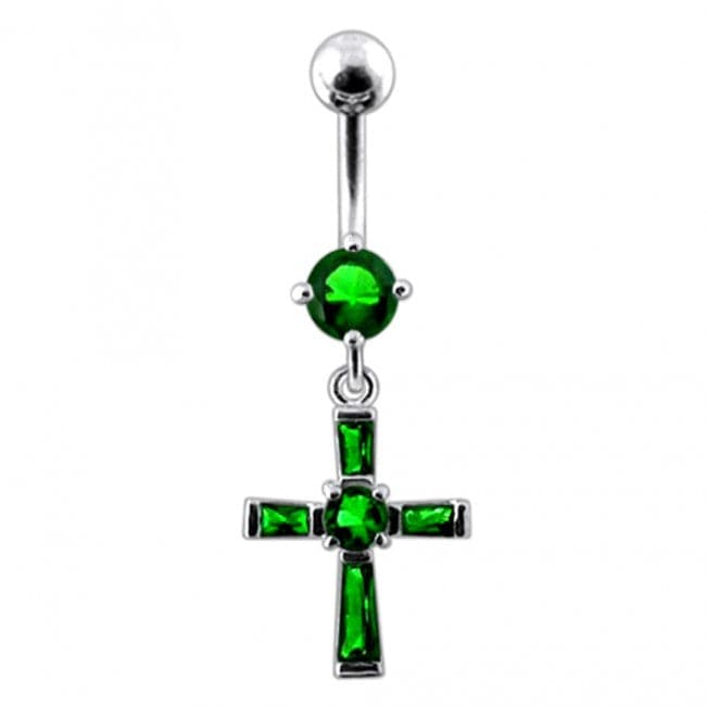 Fancy Cross Dangling Belly Ring - Monster Piercing