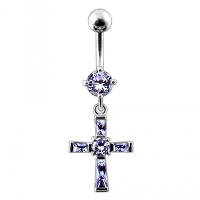 Fancy Cross Dangling Belly Ring - Monster Piercing