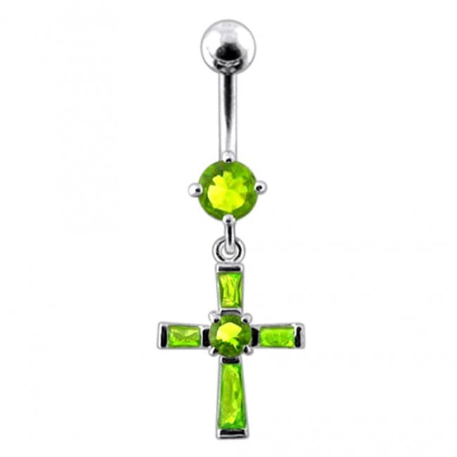 Fancy Cross Dangling Belly Ring - Monster Piercing