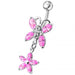 Butterfly and Flower Dangling Navel Belly Ring - Monster Piercing