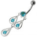 Elegant Chandelier Dangling Belly Ring - Monster Piercing