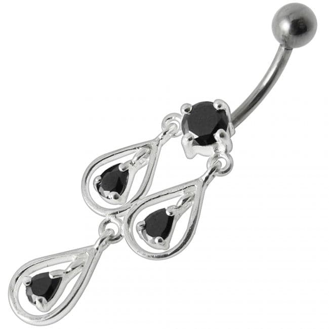 Elegant Chandelier Dangling Belly Ring - Monster Piercing