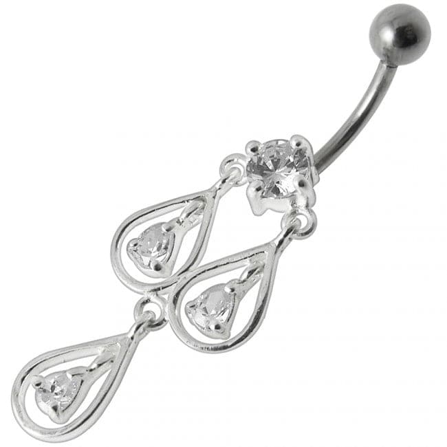 Elegant Chandelier Dangling Belly Ring - Monster Piercing