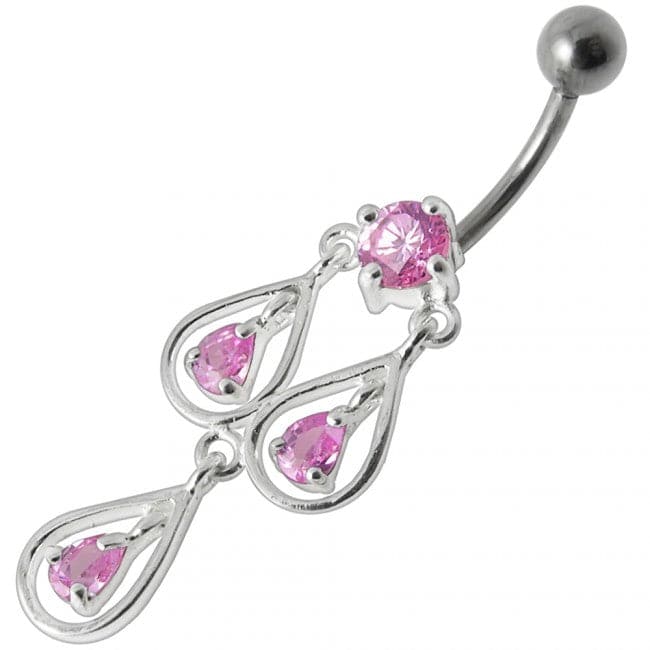 Elegant Chandelier Dangling Belly Ring - Monster Piercing