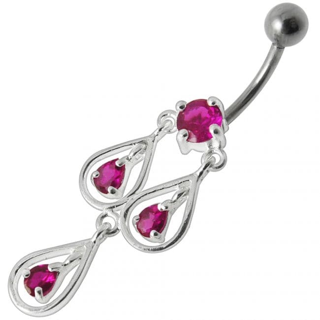 Elegant Chandelier Dangling Belly Ring - Monster Piercing