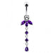 Orchid Flower Dangling Belly Ring - Monster Piercing