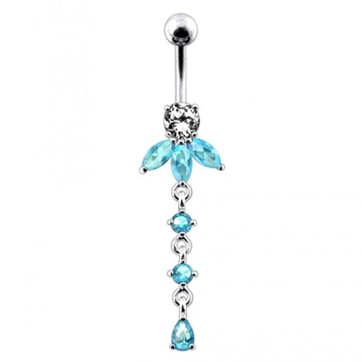 Orchid Flower Dangling Belly Ring - Monster Piercing