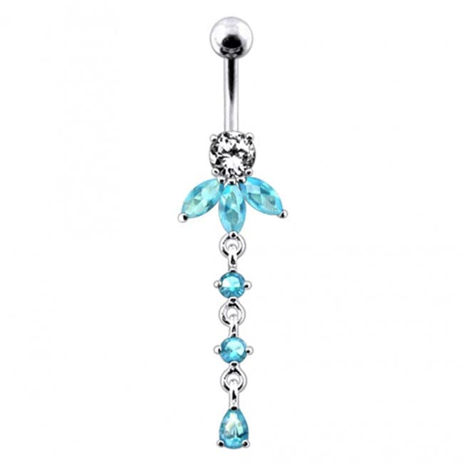 Orchid Flower Dangling Belly Ring - Monster Piercing