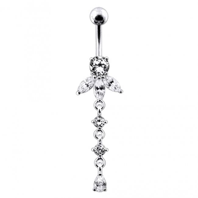 Orchid Flower Dangling Belly Ring - Monster Piercing