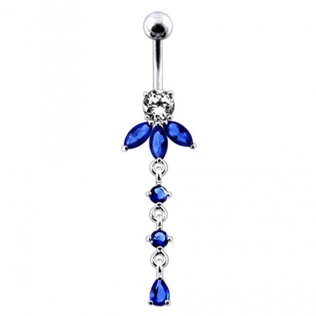 Orchid Flower Dangling Belly Ring - Monster Piercing