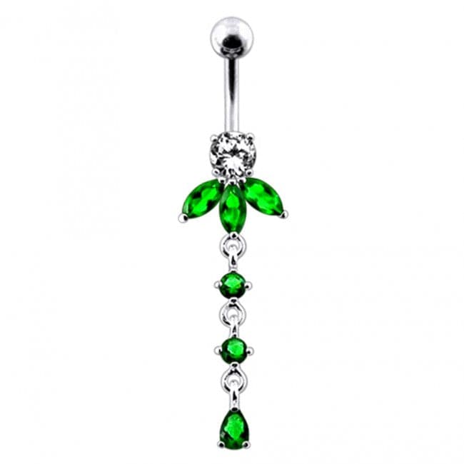 Orchid Flower Dangling Belly Ring - Monster Piercing