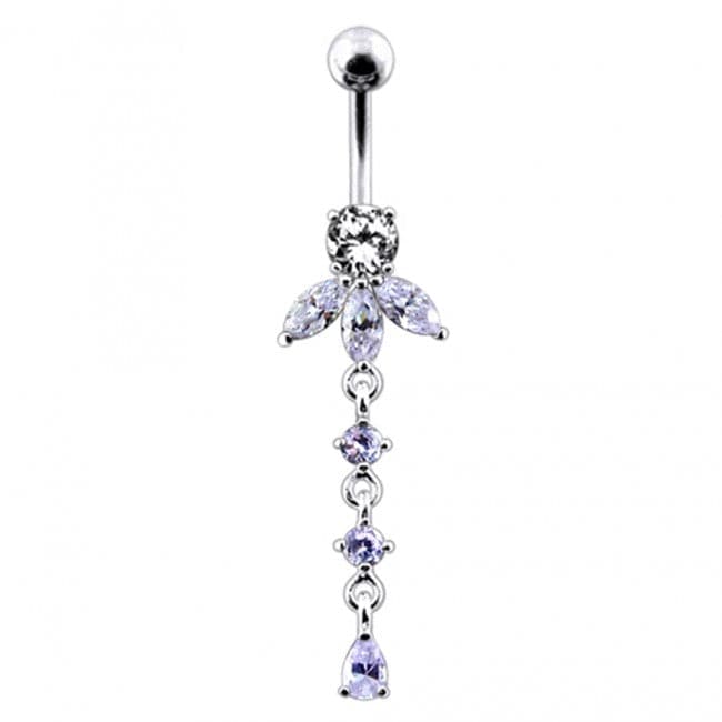 Orchid Flower Dangling Belly Ring - Monster Piercing