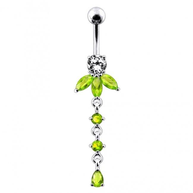 Orchid Flower Dangling Belly Ring - Monster Piercing