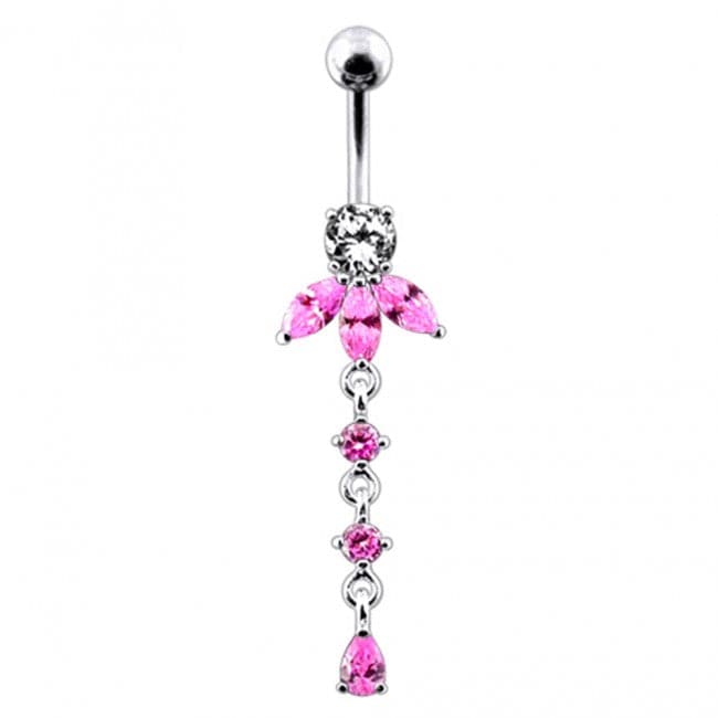 Orchid Flower Dangling Belly Ring - Monster Piercing