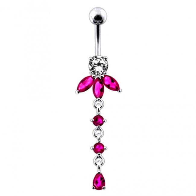 Orchid Flower Dangling Belly Ring - Monster Piercing