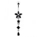 Flower and Star Dangling Belly Ring - Monster Piercing