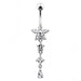 Flower and Star Dangling Belly Ring - Monster Piercing