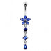 Flower and Star Dangling Belly Ring - Monster Piercing