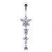 Flower and Star Dangling Belly Ring - Monster Piercing