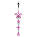 Flower and Star Dangling Belly Ring - Monster Piercing