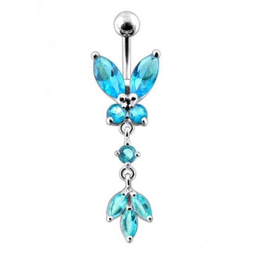 Butterfly 925 Sterling silver Dangling Belly Ring - Monster Piercing