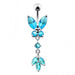 Butterfly 925 Sterling silver Dangling Belly Ring - Monster Piercing