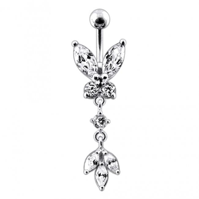 Butterfly 925 Sterling silver Dangling Belly Ring - Monster Piercing