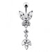 Butterfly 925 Sterling silver Dangling Belly Ring - Monster Piercing