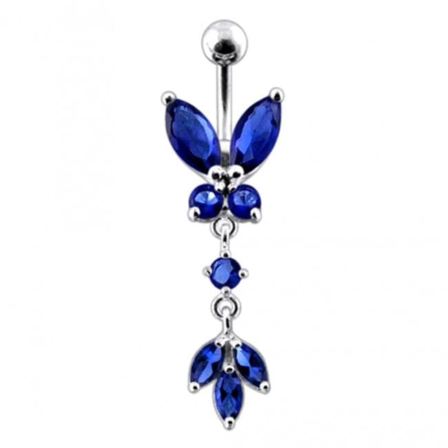 Butterfly 925 Sterling silver Dangling Belly Ring - Monster Piercing