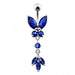 Butterfly 925 Sterling silver Dangling Belly Ring - Monster Piercing