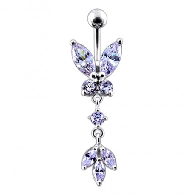 Butterfly 925 Sterling silver Dangling Belly Ring - Monster Piercing