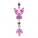 Butterfly 925 Sterling silver Dangling Belly Ring - Monster Piercing