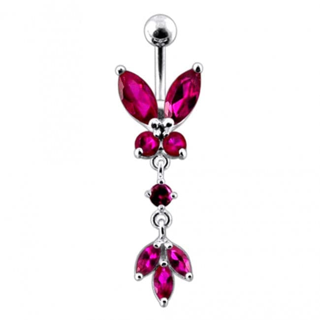 Butterfly 925 Sterling silver Dangling Belly Ring - Monster Piercing