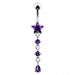 Star and Gemstone Dangling Belly Ring - Monster Piercing