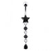 Star and Gemstone Dangling Belly Ring - Monster Piercing