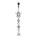 Star and Gemstone Dangling Belly Ring - Monster Piercing