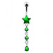 Star and Gemstone Dangling Belly Ring - Monster Piercing