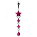 Star and Gemstone Dangling Belly Ring - Monster Piercing