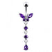 Butterfly Long Dangling Belly Ring - Monster Piercing