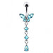 Butterfly Long Dangling Belly Ring - Monster Piercing