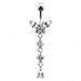 Butterfly Long Dangling Belly Ring - Monster Piercing