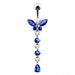 Butterfly Long Dangling Belly Ring - Monster Piercing