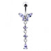 Butterfly Long Dangling Belly Ring - Monster Piercing