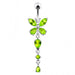 Silver Butterfly Dangling Navel Belly Ring - Monster Piercing