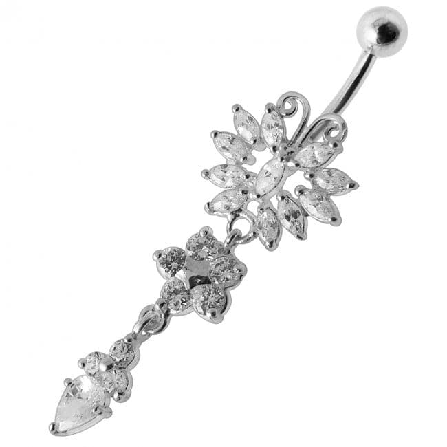 Dangling Butterfly Navel Body Jewelry Ring - Monster Piercing