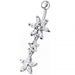 Double Flower Dangling SS Banana Curved Bar Navel Belly Ring - Monster Piercing