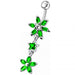 Double Flower Dangling SS Banana Curved Bar Navel Belly Ring - Monster Piercing