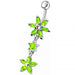 Double Flower Dangling SS Banana Curved Bar Navel Belly Ring - Monster Piercing