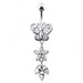 Butterfly and Flower Dangling Belly Bar - Monster Piercing