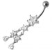 Multi Gems Star Dangling Banana Navel Ring - Monster Piercing